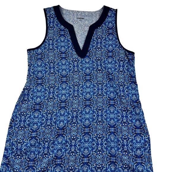 Lands' End Dresses & Skirts - Lands' End Sleeveless Comfy Lightweight Cotton V-Neck Dress Women's Size L 14-16
